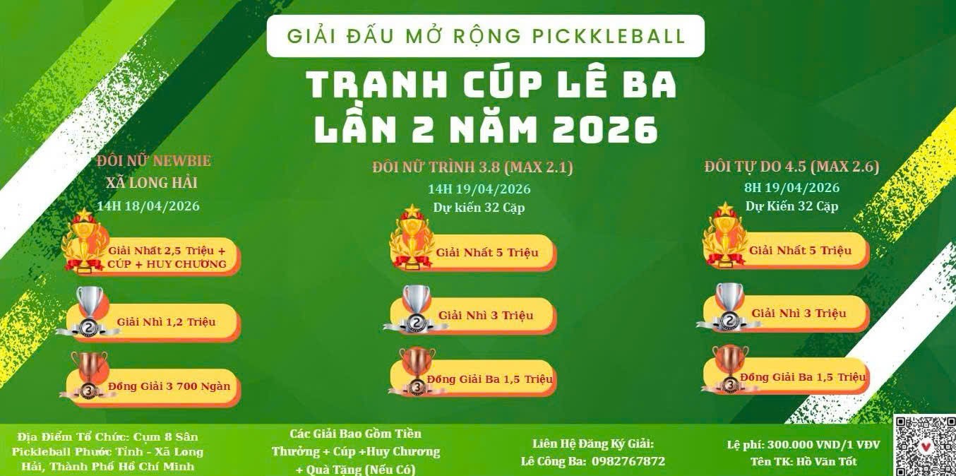 Giải Pickleball Lê Ba Lần 2 Mở rộng
